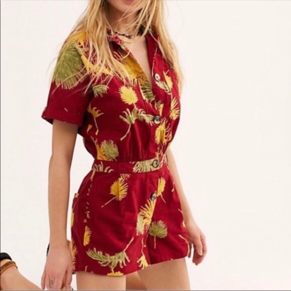 NWT Free People Floral Shorts Romper Jumpsuit